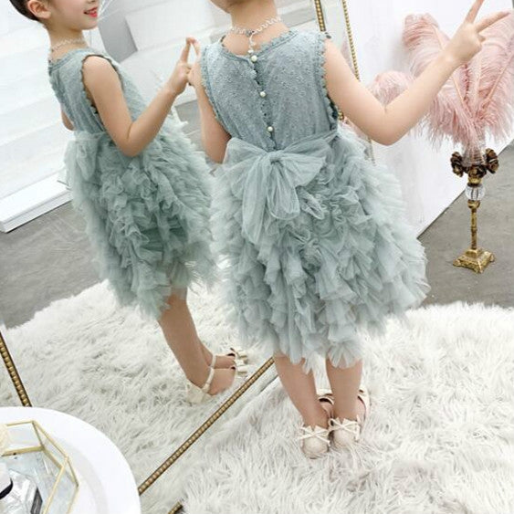 Summer Girls Sleeveless Tutu Lace Dress, 100cm, 110cm, 120cm, 130cm, 140cm