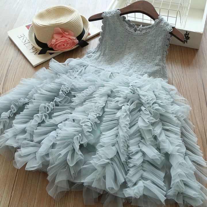 Summer Girls Sleeveless Tutu Lace Dress, 100cm, 110cm, 120cm, 130cm, 140cm