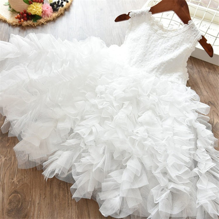 Summer Girls Sleeveless Tutu Lace Dress, 100cm, 110cm, 120cm, 130cm, 140cm