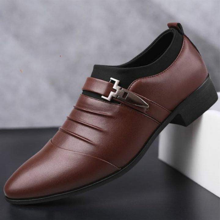 Men Set Business Dress Shoes PU Leather Pointed Toe Oxfords Shoes, 38, 39, 40, 41, 42, 43