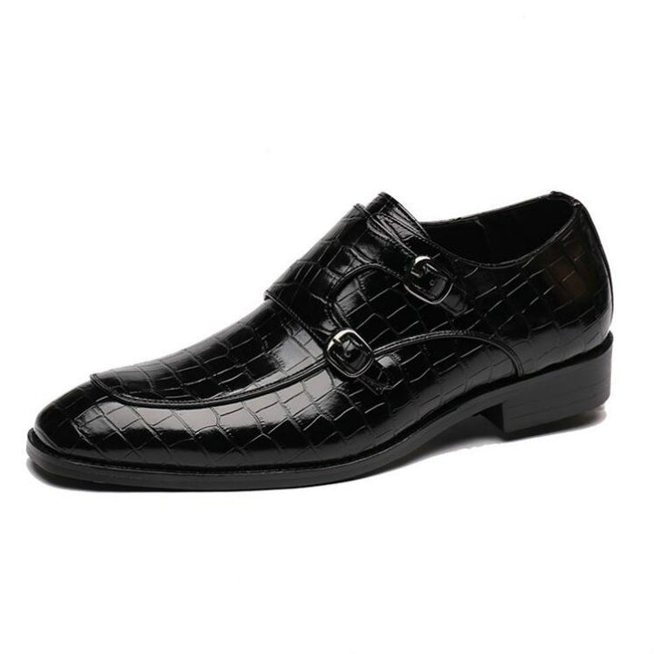 Crocodile Pattern Business Flat Bottom Leather Formal Shoes, 46, 47, 48