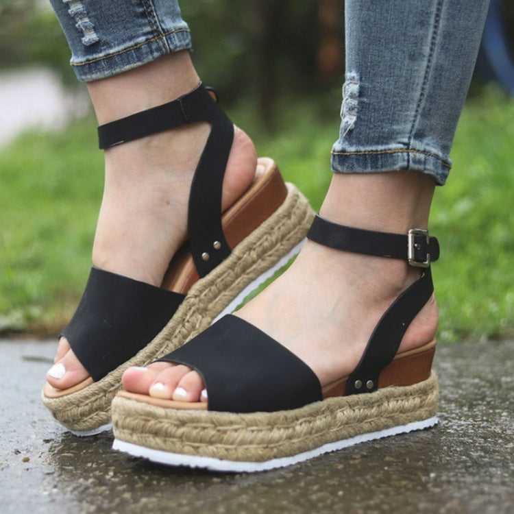 One-button Buckle Platform Women Sandals, 35, 36, 37, 38, 39