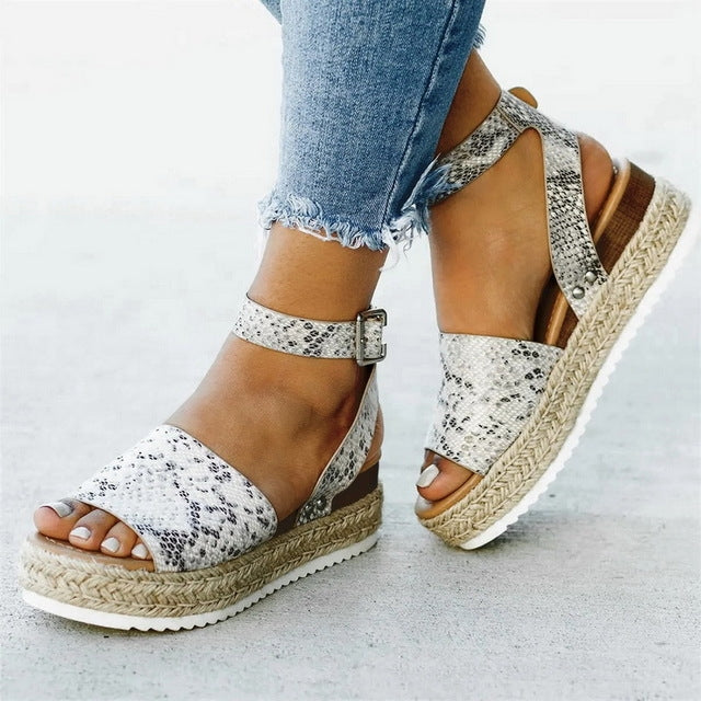 One-button Buckle Platform Women Sandals, 35, 36, 37, 38, 39