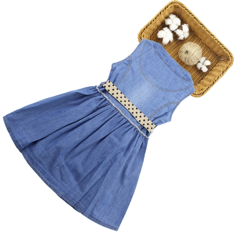 Summer Girl Sleeveless Denim Skirt Dress, 110cm, 120cm, 130cm, 140cm, 150cm, 160cm, 170cm