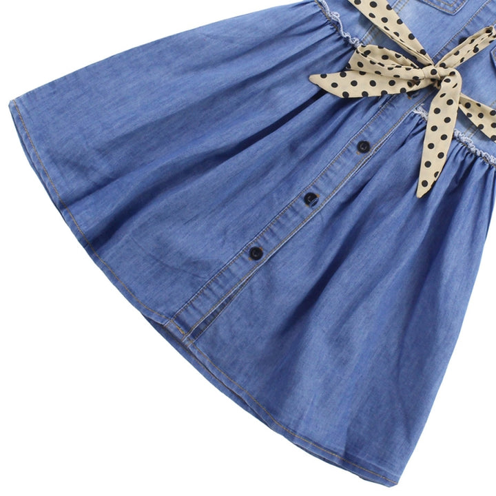 Summer Girl Sleeveless Denim Skirt Dress, 110cm, 120cm, 130cm, 140cm, 150cm, 160cm, 170cm