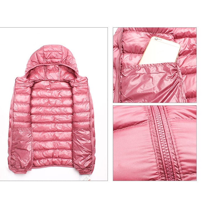 Casual Ultra Light White Duck Down Jacket Women Autumn Winter Warm Coat Hooded Parka, M, L, XL, XXL