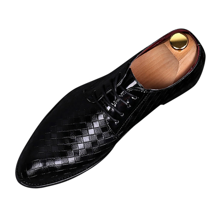 Men Business Dress Shoes Crocodile Leather Shoes Pointed Strips Brock Casual Shoes, 38, 39, 40, 41, 42, 43, 44, 45