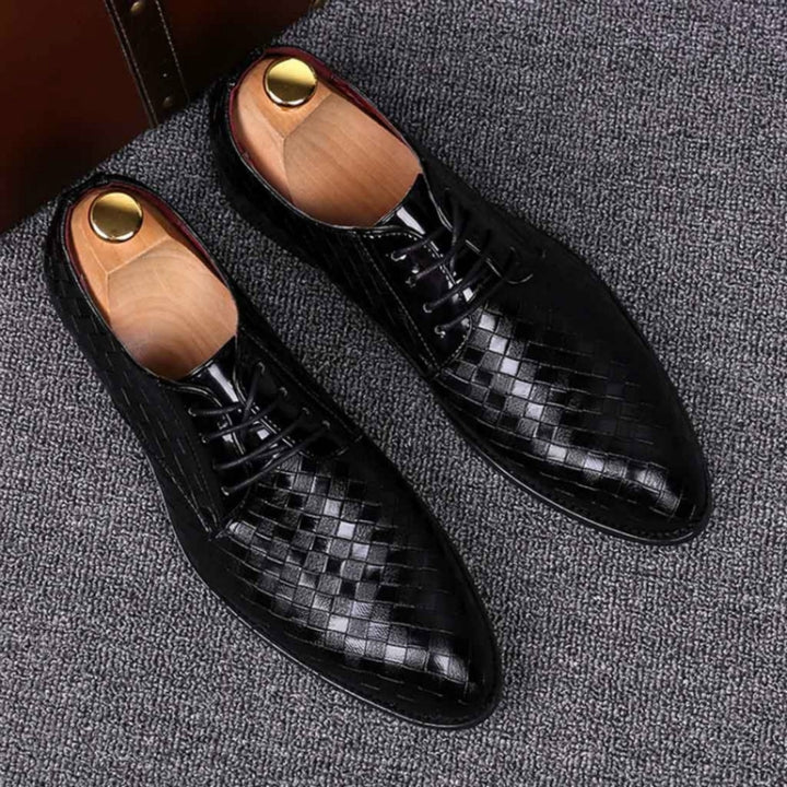 Men Business Dress Shoes Crocodile Leather Shoes Pointed Strips Brock Casual Shoes, 38, 39, 40, 41, 42, 43, 44, 45