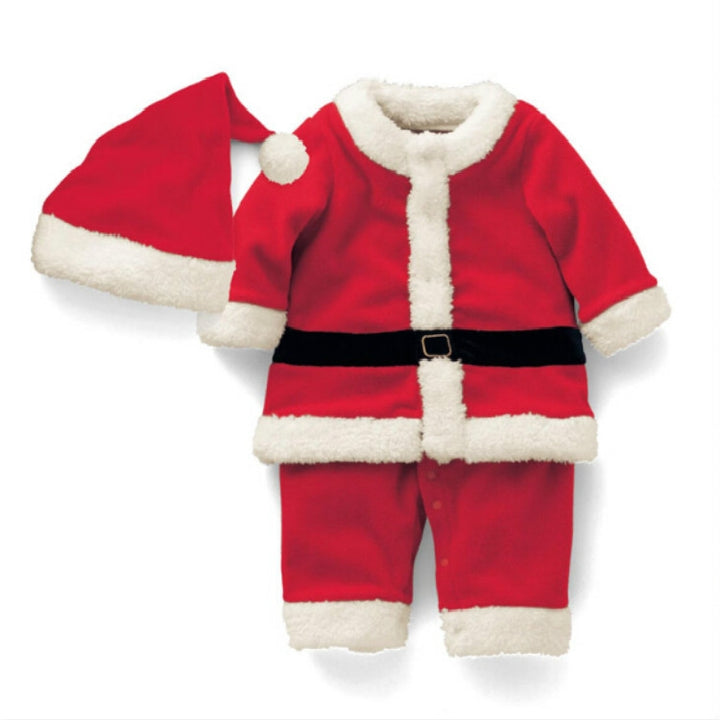 Santa Claus Costume + Hat Set, Girl 80cm, Boy 80cm, Girl 90cm, Boy 90cm, Girl 100cm, Boy 100cm, Girl 110cm, Boy 110cm, Girl 120cm, Boy 120cm, Girl 130cm, Boy 130cm, Girl 140cm, Boy 140cm, Girl 150cm, Boy 150cm