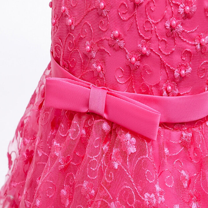 Girls Irregular Embroidered Beaded Bow-knot Tutu Sleeveless Dress Show Dress, 80cm, 90cm, 100cm, 110cm, 120cm