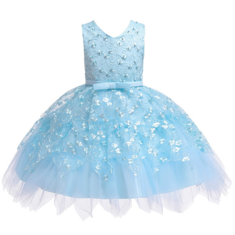 Girls Irregular Embroidered Beaded Bow-knot Tutu Sleeveless Dress Show Dress, 80cm, 90cm, 100cm, 110cm, 120cm