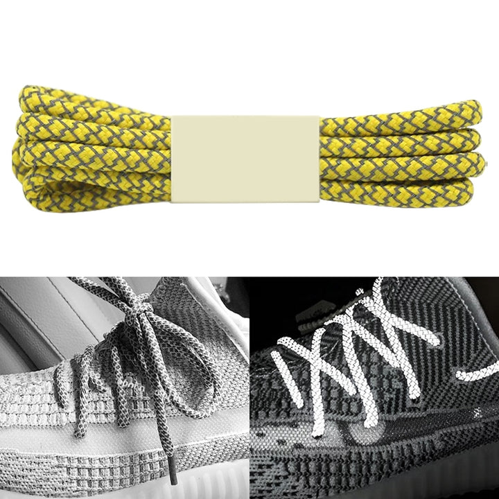 Reflective Shoe laces Round Sneakers ShoeLaces Kids Adult Outdoor Sports Shoelaces, 100cm