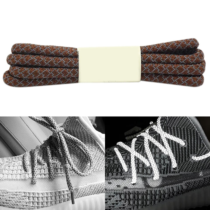 Reflective Shoe laces Round Sneakers ShoeLaces Kids Adult Outdoor Sports Shoelaces, 100cm