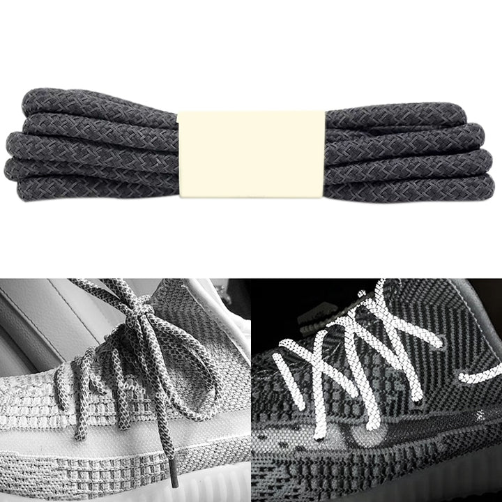 Reflective Shoe laces Round Sneakers ShoeLaces Kids Adult Outdoor Sports Shoelaces, 100cm