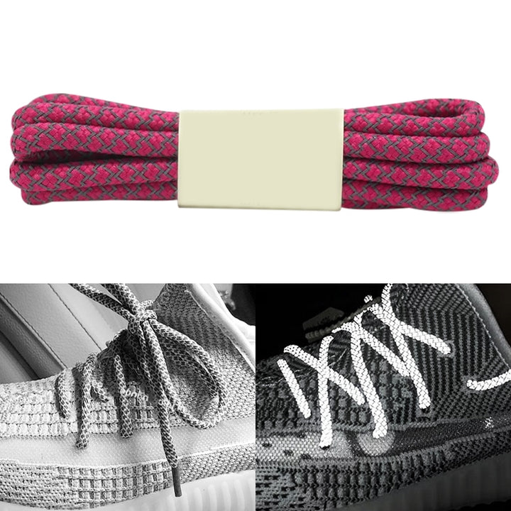 Reflective Shoe laces Round Sneakers ShoeLaces Kids Adult Outdoor Sports Shoelaces, 100cm