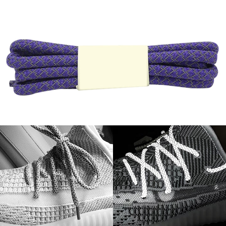 Reflective Shoe laces Round Sneakers ShoeLaces Kids Adult Outdoor Sports Shoelaces, 100cm