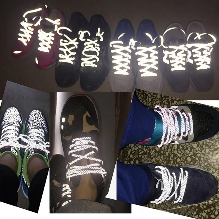 Reflective Shoe laces Round Sneakers ShoeLaces Kids Adult Outdoor Sports Shoelaces, 120cm