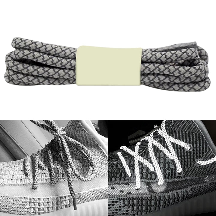 Reflective Shoe laces Round Sneakers ShoeLaces Kids Adult Outdoor Sports Shoelaces, 120cm