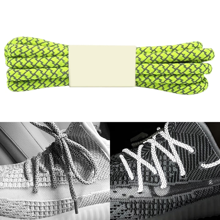 Reflective Shoe laces Round Sneakers ShoeLaces Kids Adult Outdoor Sports Shoelaces, 120cm