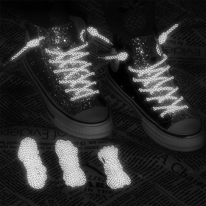 Reflective Shoe laces Round Sneakers ShoeLaces Kids Adult Outdoor Sports Shoelaces, 140cm