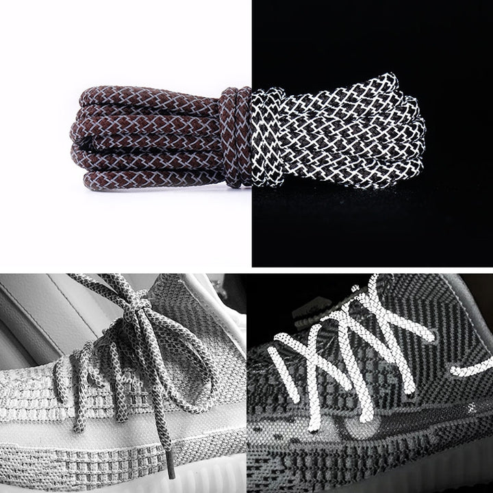 Reflective Shoe laces Round Sneakers ShoeLaces Kids Adult Outdoor Sports Shoelaces, 140cm