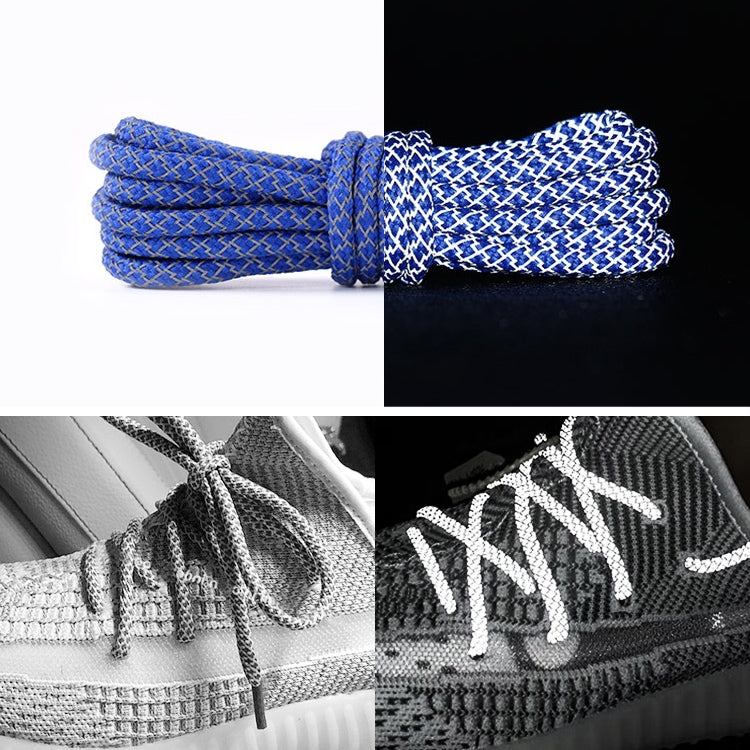 Reflective Shoe laces Round Sneakers ShoeLaces Kids Adult Outdoor Sports Shoelaces, 140cm