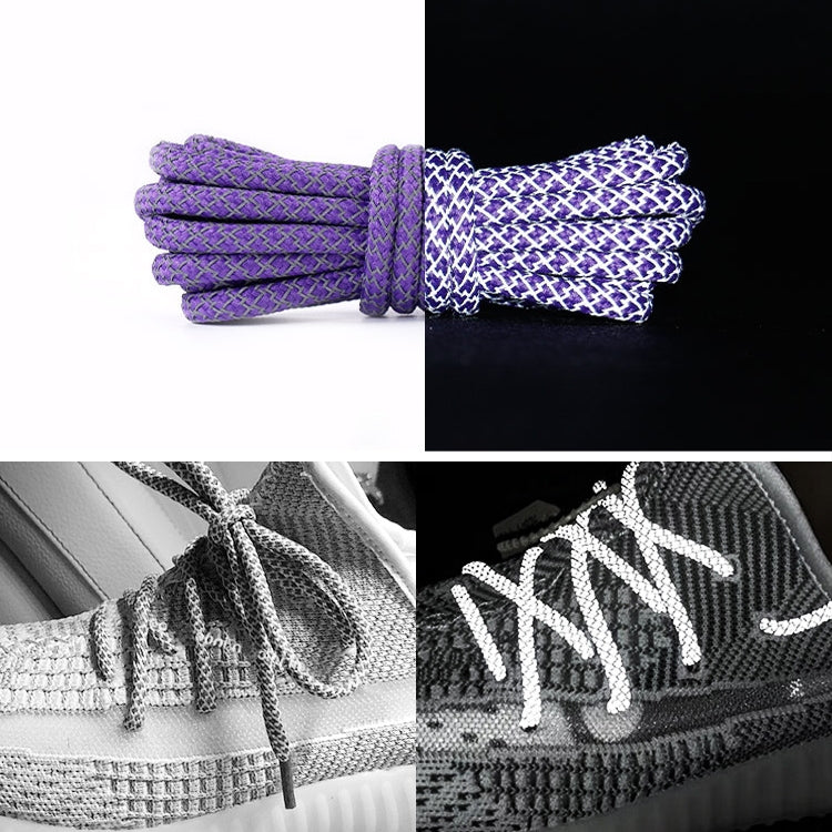 Reflective Shoe laces Round Sneakers ShoeLaces Kids Adult Outdoor Sports Shoelaces, 140cm