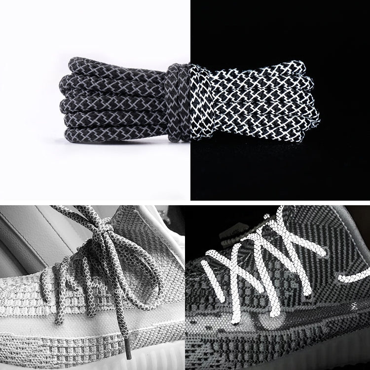 Reflective Shoe laces Round Sneakers ShoeLaces Kids Adult Outdoor Sports Shoelaces, 140cm