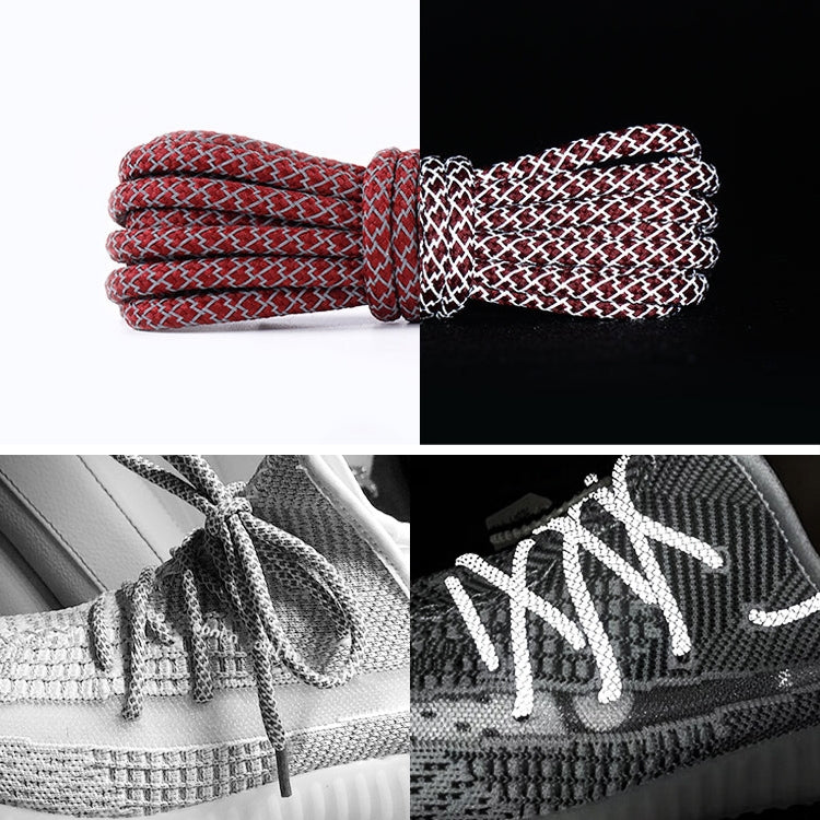 Reflective Shoe laces Round Sneakers ShoeLaces Kids Adult Outdoor Sports Shoelaces, 140cm