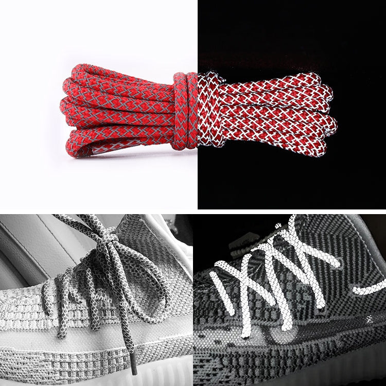 Reflective Shoe laces Round Sneakers ShoeLaces Kids Adult Outdoor Sports Shoelaces, 140cm