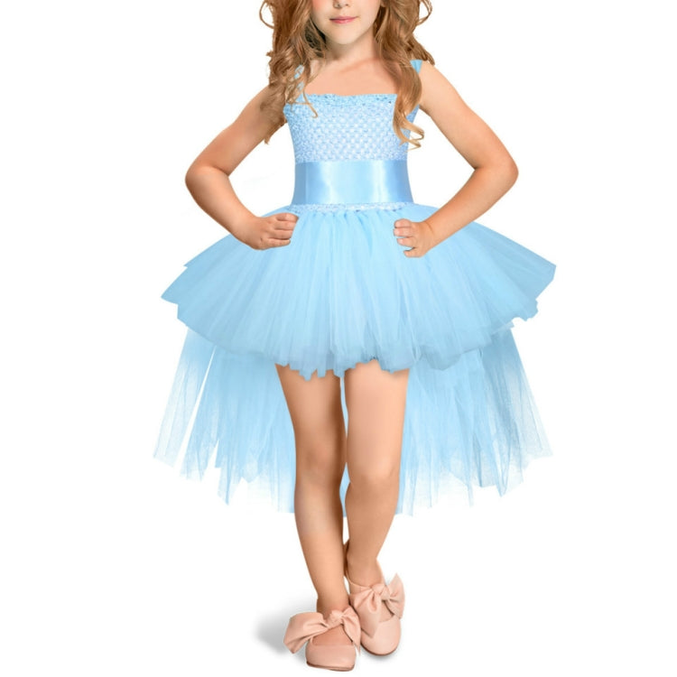 Girls Lace Sling Dress Mesh Tutu Party Dress, Black 2 age (80-90cm), Black 34 age（90-110cm）, Black 5-6 age（110-120cm）, Black 7-9 age（120-140cm）, Light Blue 2 age (80-90cm), Light Blue 34 age（90-110cm）, Light Blue 5-6 age（110-120cm）