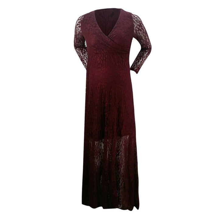 V Neck Dress Lace Long Dress for Mother Pregnancy Dress, M, L, XL, XXL, XXXL