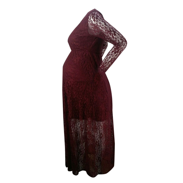 V Neck Dress Lace Long Dress for Mother Pregnancy Dress, M, L, XL, XXL, XXXL