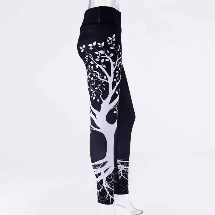 Tree Print High Waist Push Up Leggings Sport Women Elastic Breathable Yoga Pants, S, M, L, XL