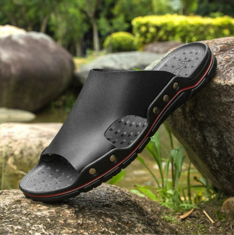 Men Casual Beach Shoes Slippers Microfiber Wear Sandals, 37, 38, 39, 40, 41, 42, 43, 44