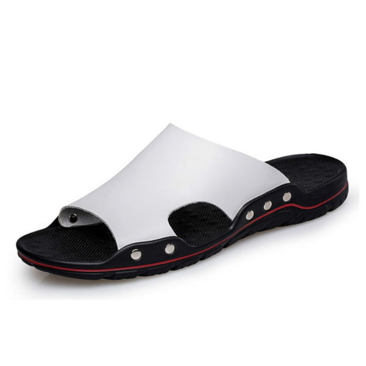 Men Casual Beach Shoes Slippers Microfiber Wear Sandals, 45