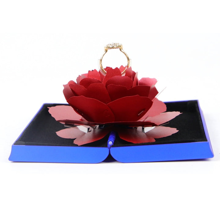 Creative Rose Rotating Ring Box Marriage Wedding Ring Box