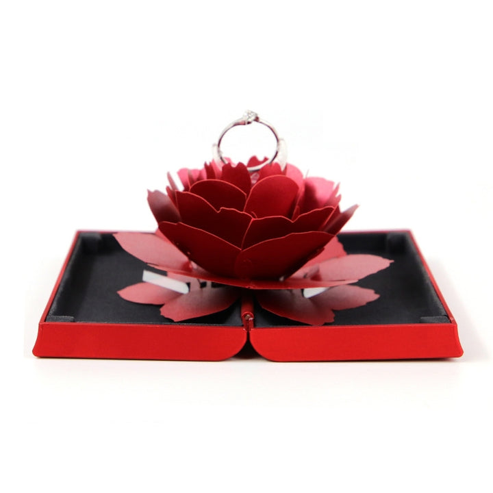 Creative Rose Rotating Ring Box Marriage Wedding Ring Box