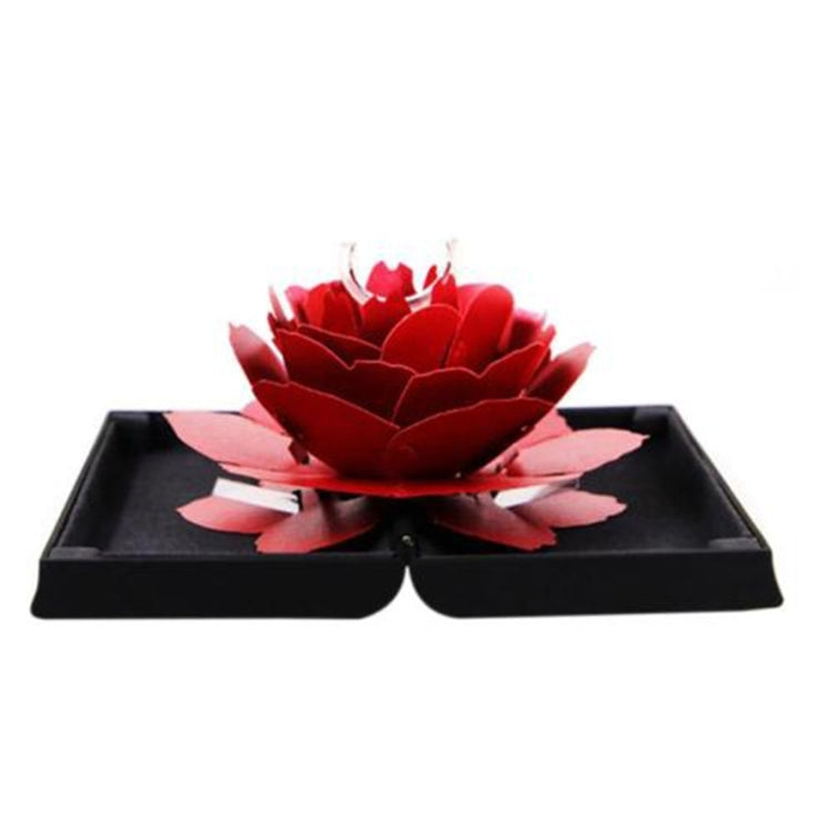 Creative Rose Rotating Ring Box Marriage Wedding Ring Box