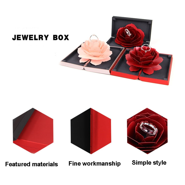 Creative Rose Rotating Ring Box Marriage Wedding Ring Box