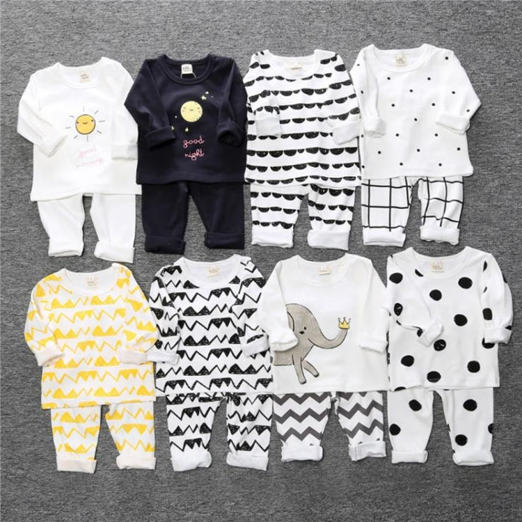 Children Cartoon Cotton Underwear Care Belly Pajamas Set, S, M, L, XL