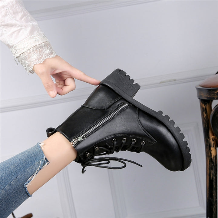 Round Head Low-profile Women Ankle Boots, 35, 36, 37, 38, 39, 40