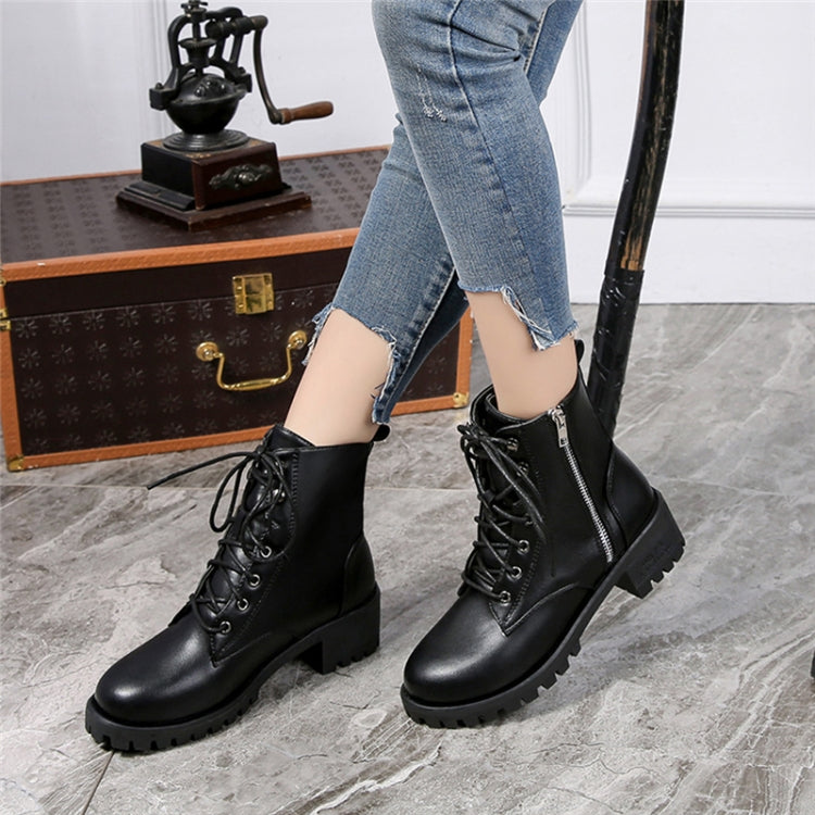 Round Head Low-profile Women Ankle Boots, 35, 36, 37, 38, 39, 40