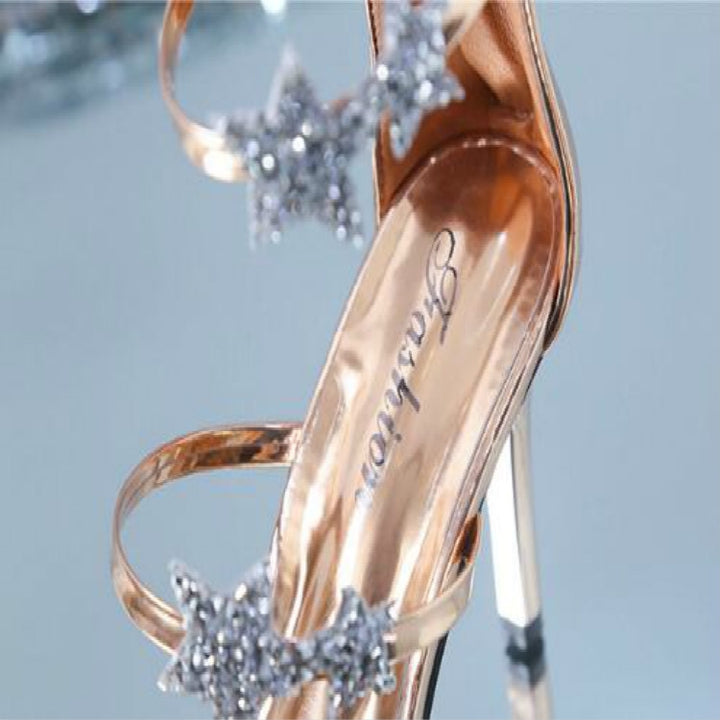 Sexy Peep Toe Five Pointed Star High Heels Sandals Wedding Shoes, 34, 35, 36, 37, 38, 39, 40