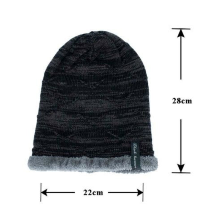 Winter Male Plus Velvet Warm Wool Hat Outdoor Sports Ski Knit Hat, One Size