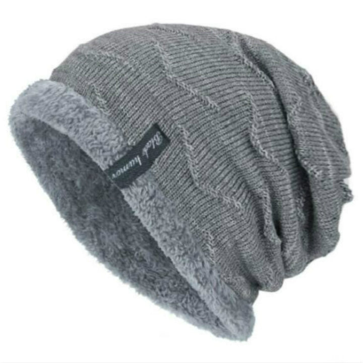 Winter Male Plus Velvet Warm Wool Hat Outdoor Sports Ski Knit Hat, One Size