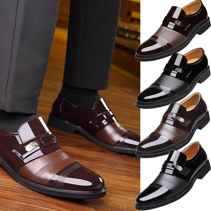 Men Summer Hole Shoe Slip-on Dress Business Shoes, 38, 39, 40, 41, 42, 43, 44, 45