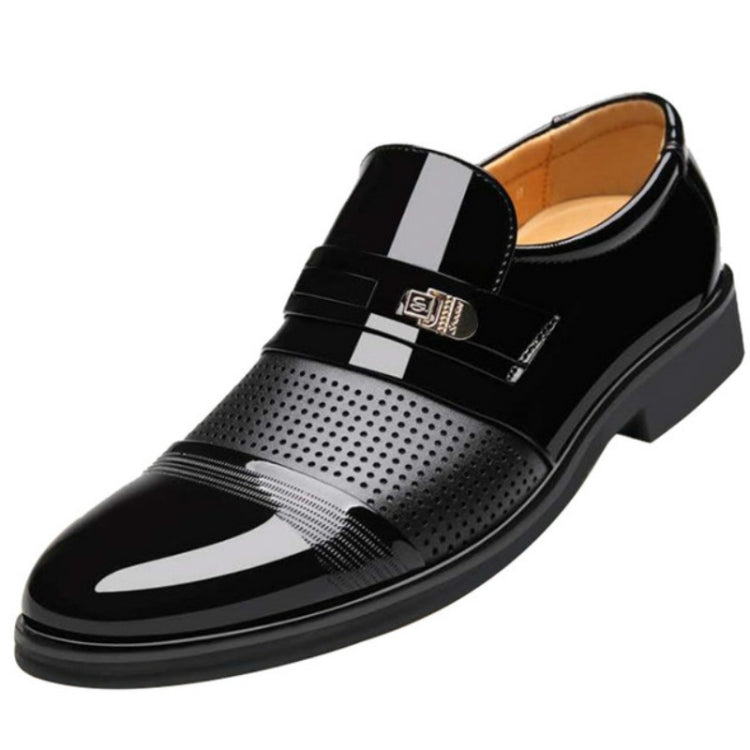 Men Summer Hole Shoe Slip-on Dress Business Shoes, 38, 39, 40, 41, 42, 43, 44, 45