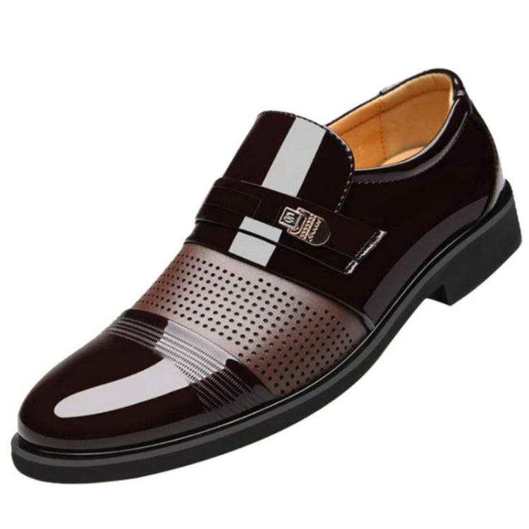 Men Summer Hole Shoe Slip-on Dress Business Shoes, 38, 39, 40, 41, 42, 43, 44, 45