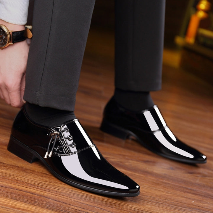 Pointed Business Dress Men Glossy Casual Leather Shoes, 38, 39, 40, 41, 42, 43, 44, 45, 46, 47, 48